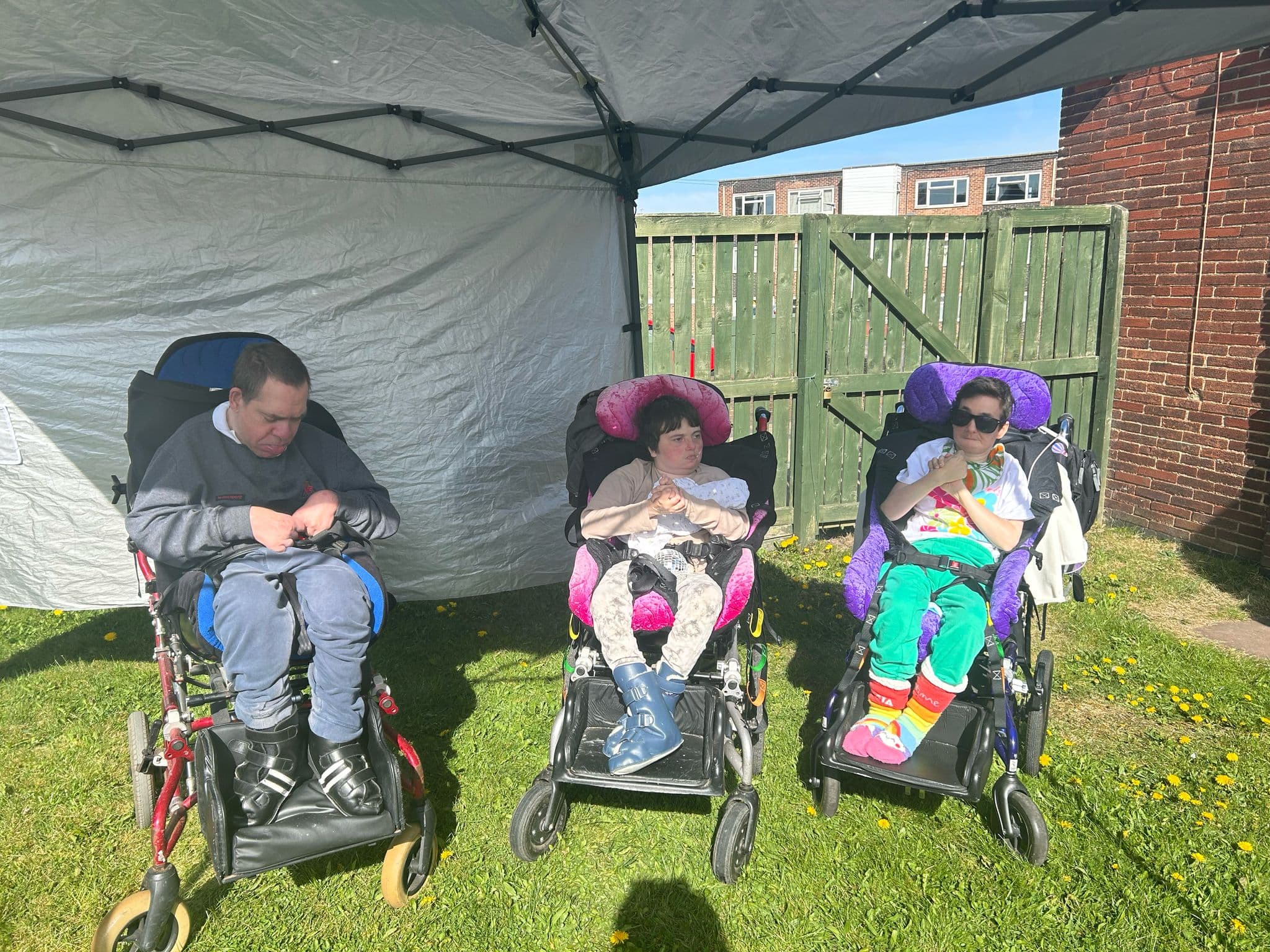 Individuals enjoying a day out in the community